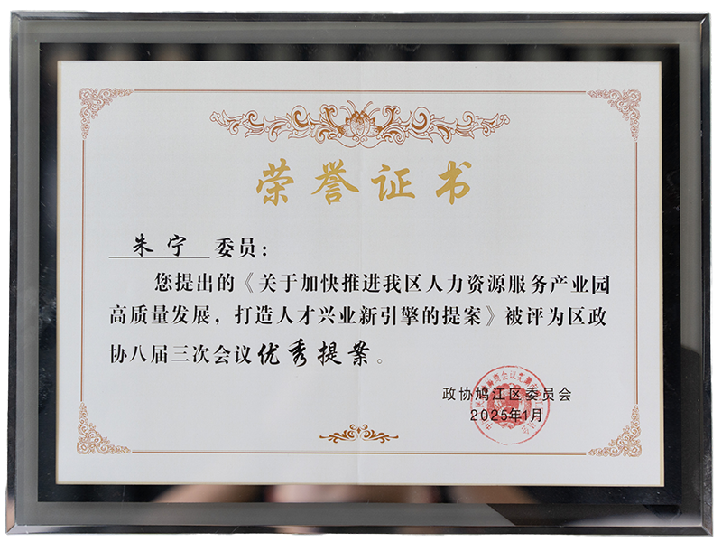 2024年4月   朱宁当选芜湖市鸠江区青年创业者协会会长（首界会长）